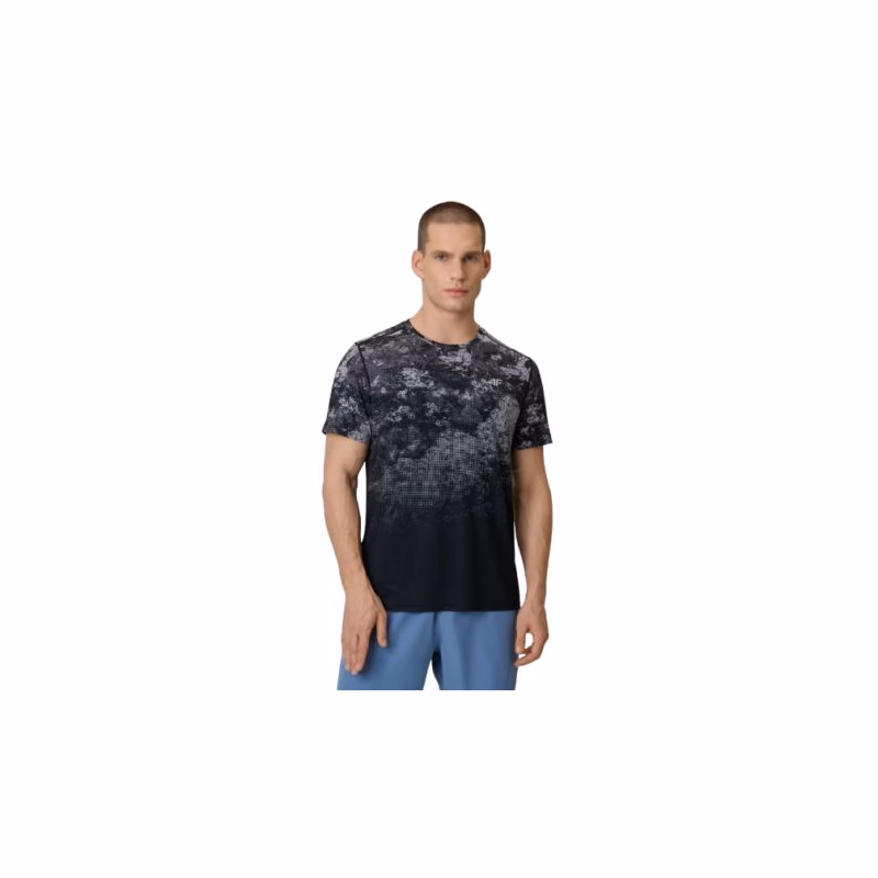 Pánske tréningové tričko s krátkym rukávom 4F TSHIRT FNK M1787-25A-GREY ALLOVER