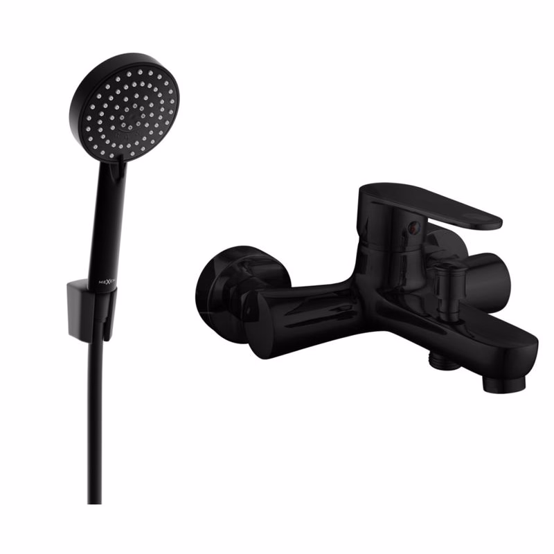 MEXEN/S - R75 Kama vaňová batéria so sprchou set, čierna 7253R75-70
