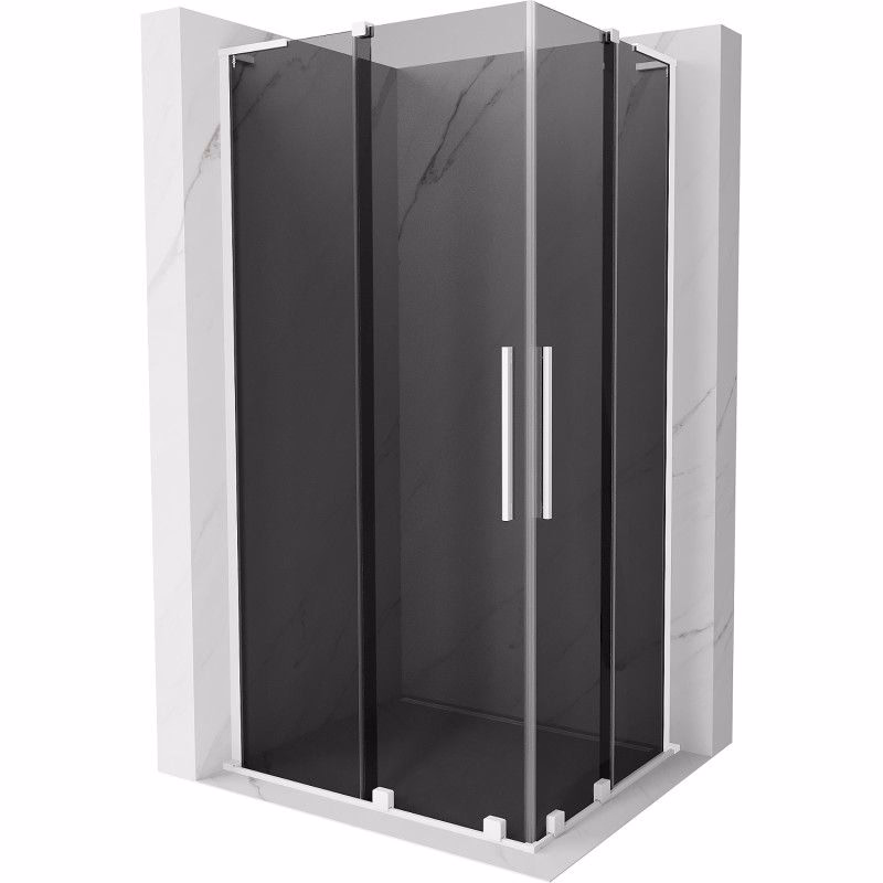 MEXEN/S - Velar L Duo sprchovací kút, posuvné dvere 100 x 90, grafit, biela 871-100-090-02-43-20