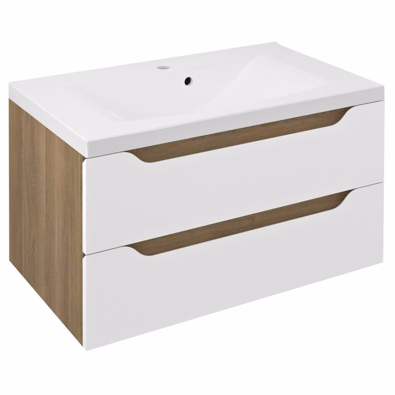 SAPHO - WAVE umývadlová skrinka 79,7x45x47,8cm, biela/dub cuneo WA080-3025
