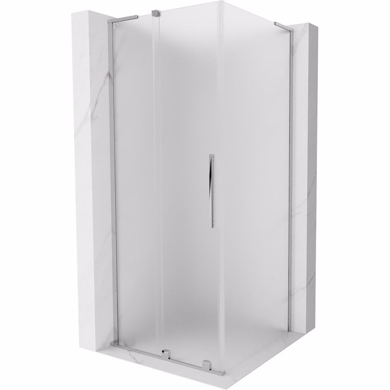 MEXEN/S - Velar L sprchovací kút, posuvné dvere 110 x 110, dekor, chróm 871-110-110-33-01