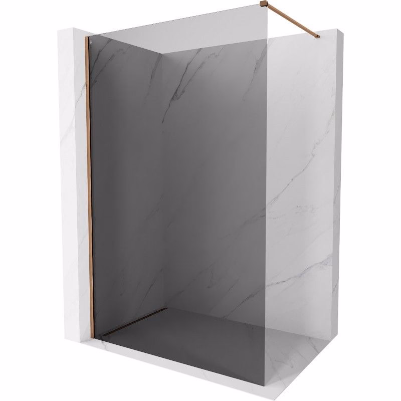 MEXEN/S - Kyoto-X Sprchová zástena WALK-IN 90 x 200, grafit 10 mm, ružové zlato 800-090-101-60-40-X