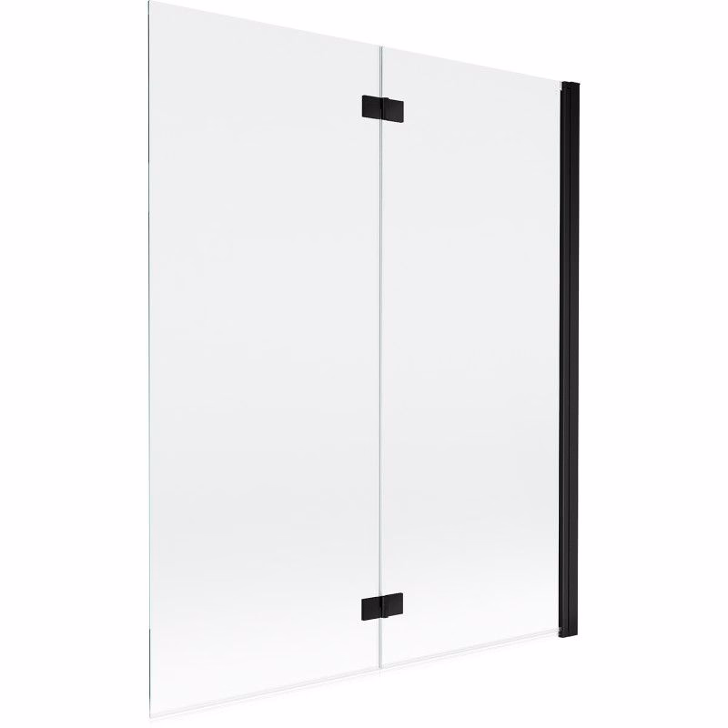 MEXEN - MIST vaňová zástena 140x150 cm 6mm 2-s, čierna, číra, pravá 8A9-140-002-70-00-P