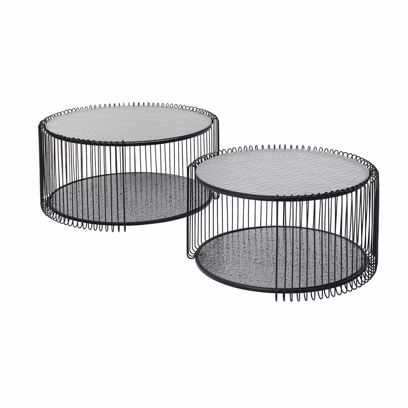 Wire Double set príručných stolíkov čierny