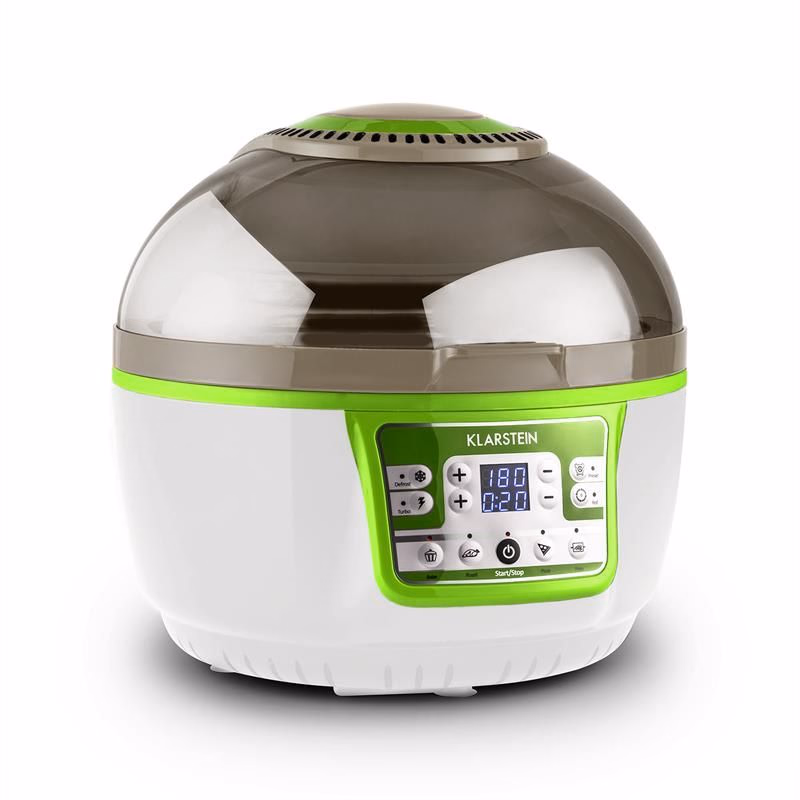 Klarstein VitAir Turbo, teplovzdušná fritéza, 1400 W, 10 l, zeleno-biela