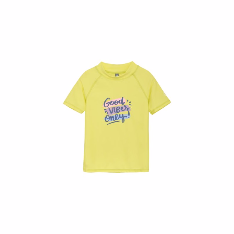 Dievčenské tričko na kúpanie COLOR KIDS T-shirt W. Print, limelight