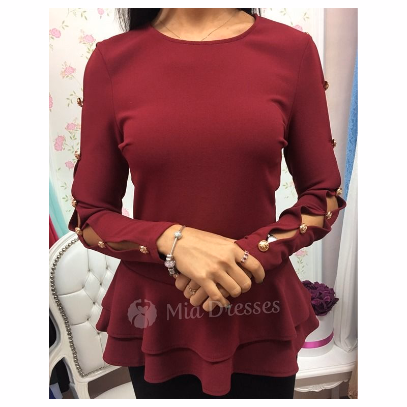 Bordový peplum top Veľkosť: L