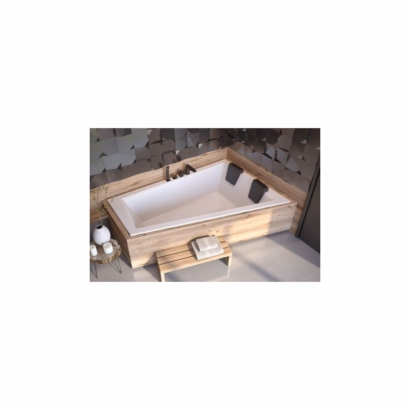BESCO - Asymetrická vaňa INTIMA DUO SLIM - Nožičky k vani - S nožičkami, Rozmer vane - 170 × 125 cm, Spôsob prevedenia - Pravé VANINTID17SLIMP + OLVPINOZSTELID