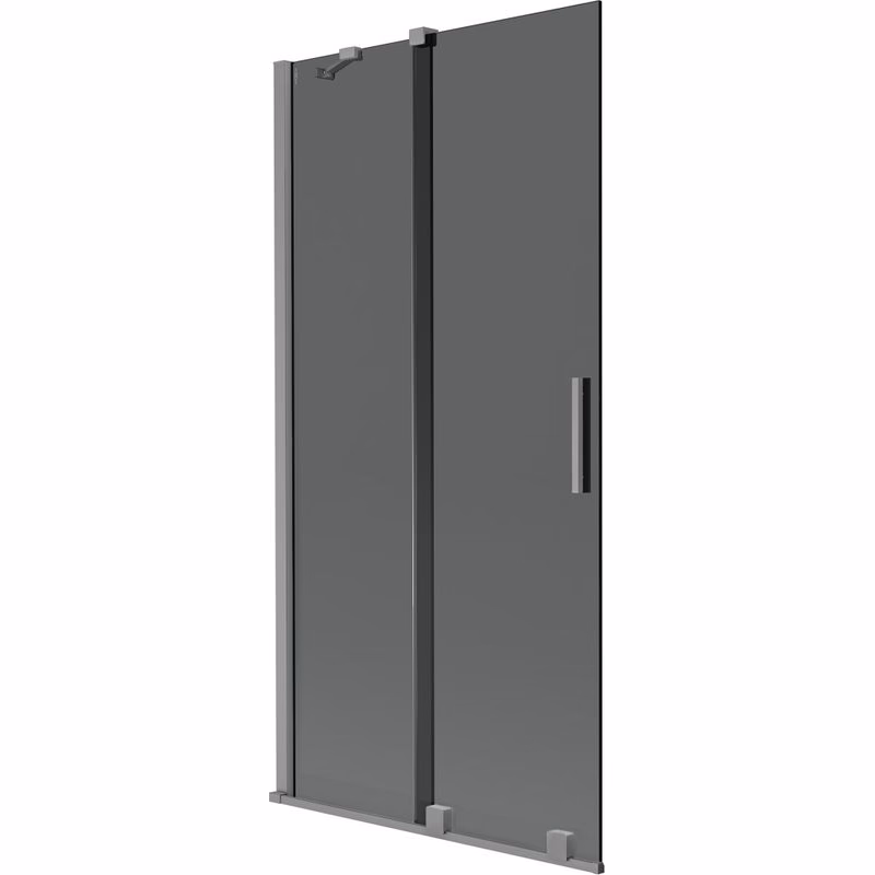 MEXEN/S - Velár dvojkrídlová posuvná vaňová zástena 90 x 150, grafit, grafit metal 896-090-000-41-95