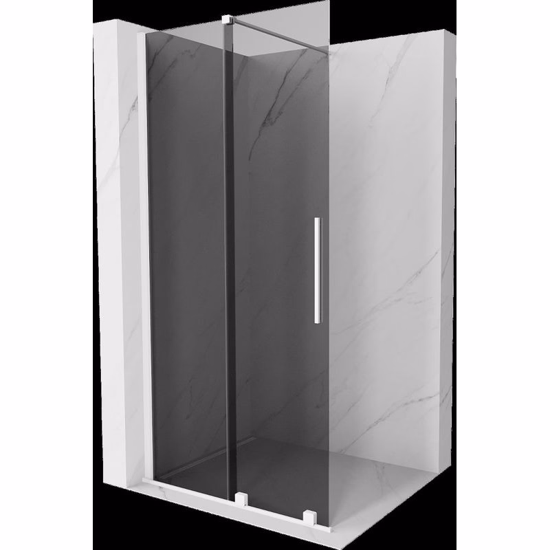 MEXEN/S - Velar Sprchová zástena posuvná Walk-in 70 x 200, grafit 8 mm, biela 871-070-000-43-20