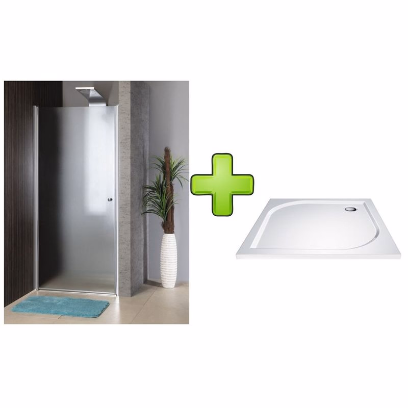 AQUALINE - PILOT otočné sprchové dvere 900mm+vanička PT090-SET1