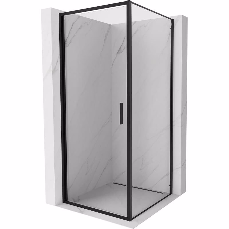 MEXEN/S - Exo sprchovací kút dvere krídlové 100 x 100, transparent, čierna 817-100-100-70-00