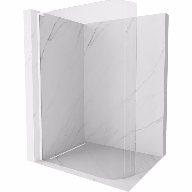 MEXEN/S - KiotoL Sprchová zástena WALK-IN 80 x 200, transparent, biała 800-080-103-20-06