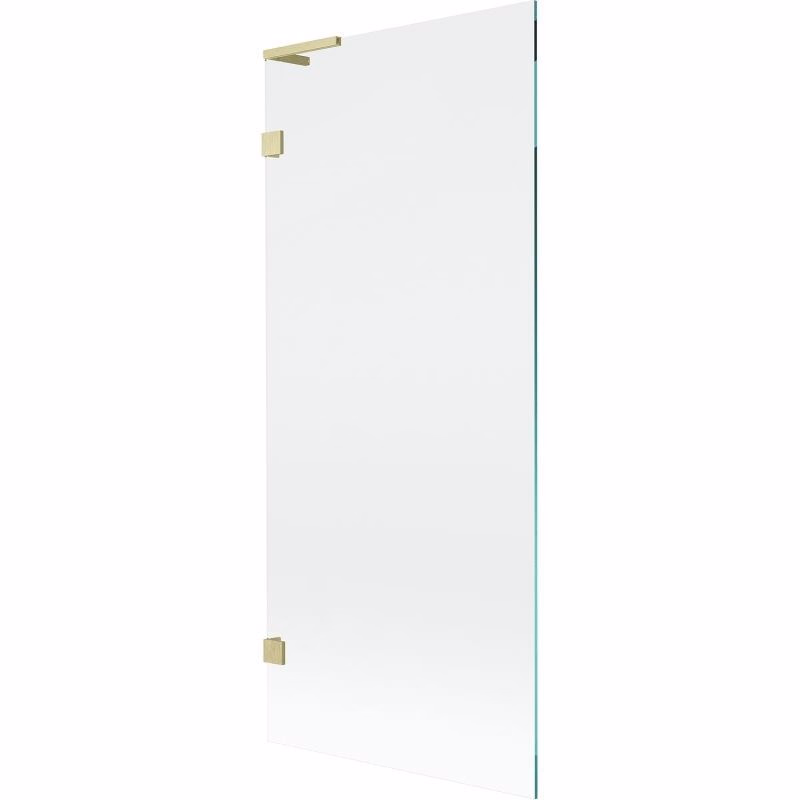 MEXEN/S - Lunar L vaňová zástena FIX 80 x 150, transparent, zlatá kartáčovaná 897L-080-000-55-00