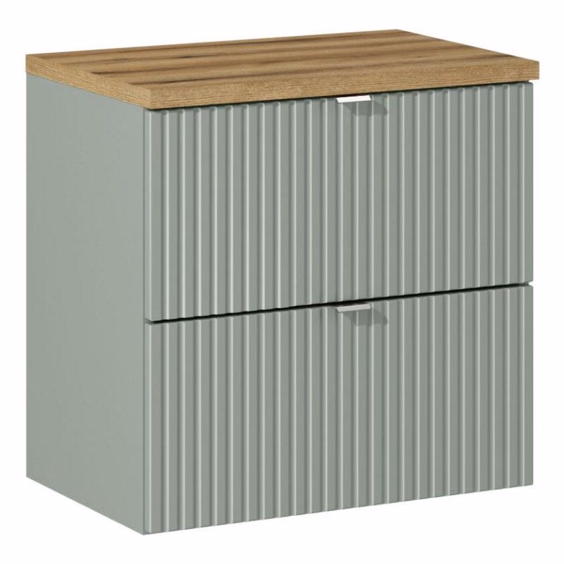 ArtCom Kúpeľňová skrinka s doskou LINE Reed Green D60/3 | 60 cm
