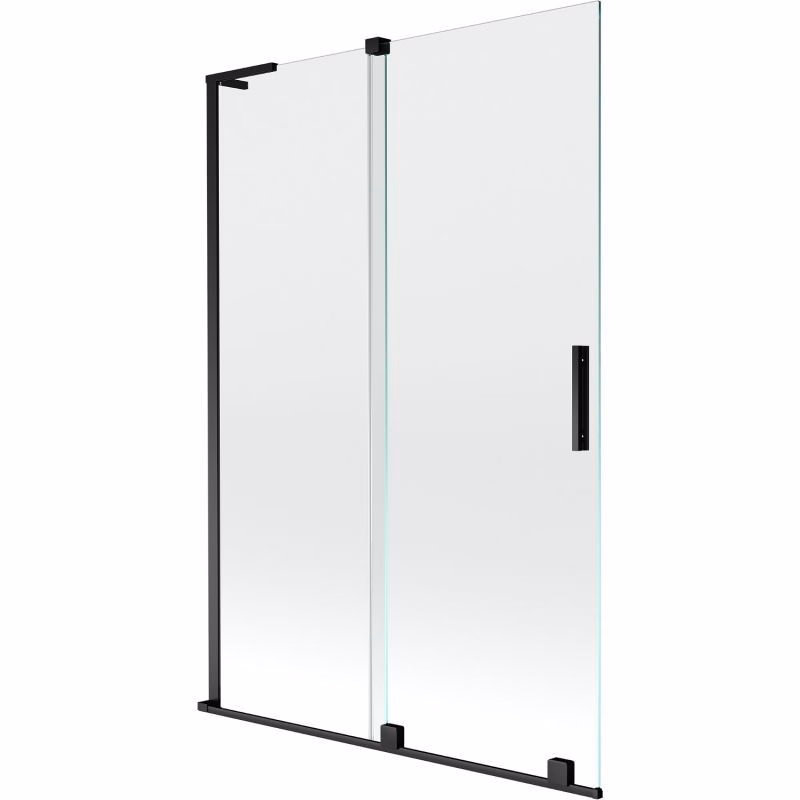 MEXEN/S - Velar L dvojkrídlová posuvná vaňová zástena 120 x 150, transparent, čierna 896-120-003-01-70