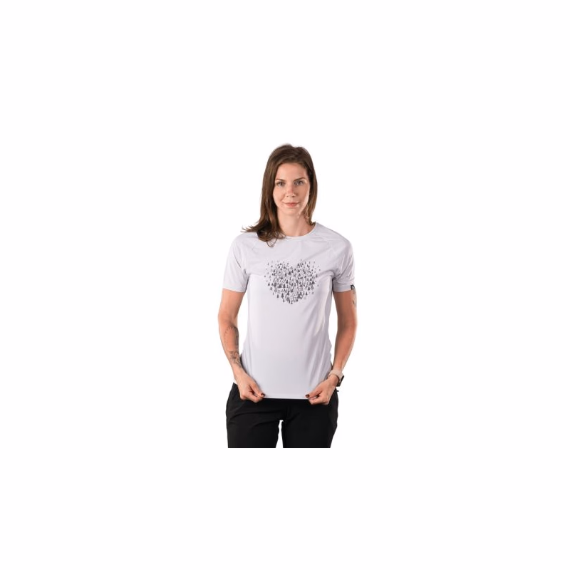 Dámske turistické tričko s krátkym rukávom NORTHFINDER INES-529creamwhite