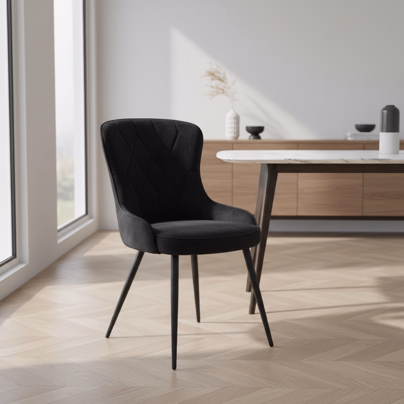 Signal Jedálenská stolička LOTUS VELVET | čierna
