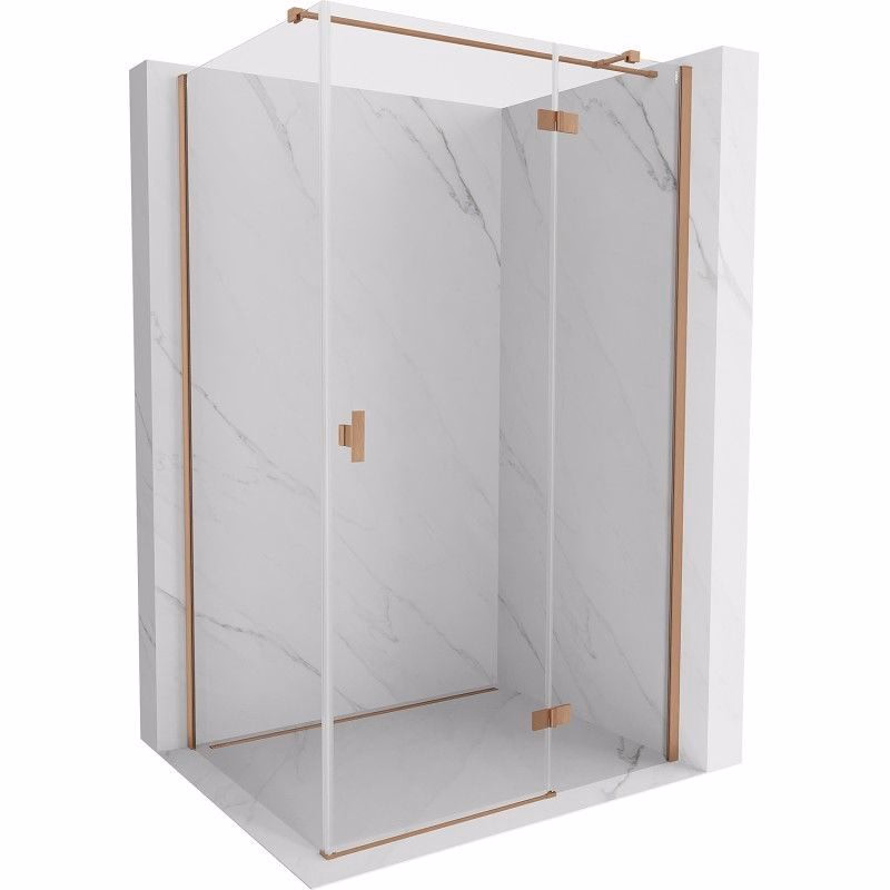 MEXEN/S - Mist HT sprchovací kút dvere krídlové pravá 110 x 70, transparent, meď kartáčovaná 8A5T-110-070-65-00-P