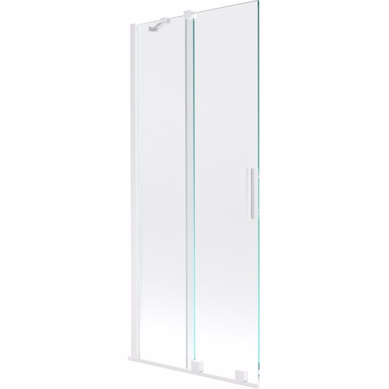 MEXEN/S - Velar Dvojkrídlová posuvná vaňová zástena 85 x 150, transparent, biela 896-085-000-01-20