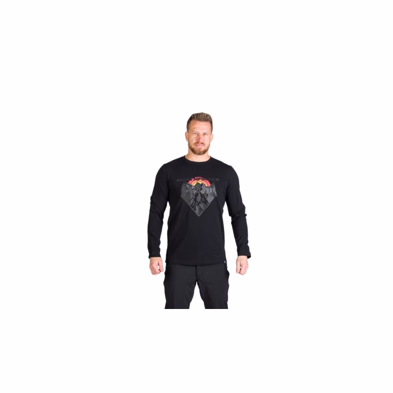 Pánske turistické tričko s dlhým rukávom NORTHFINDER CLAIR-269black