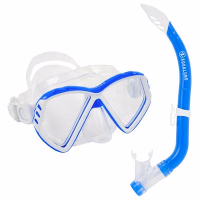 Potápačský šnorchlovací set AQUALUNG CUB COMBO TRANSPARENT BLUE