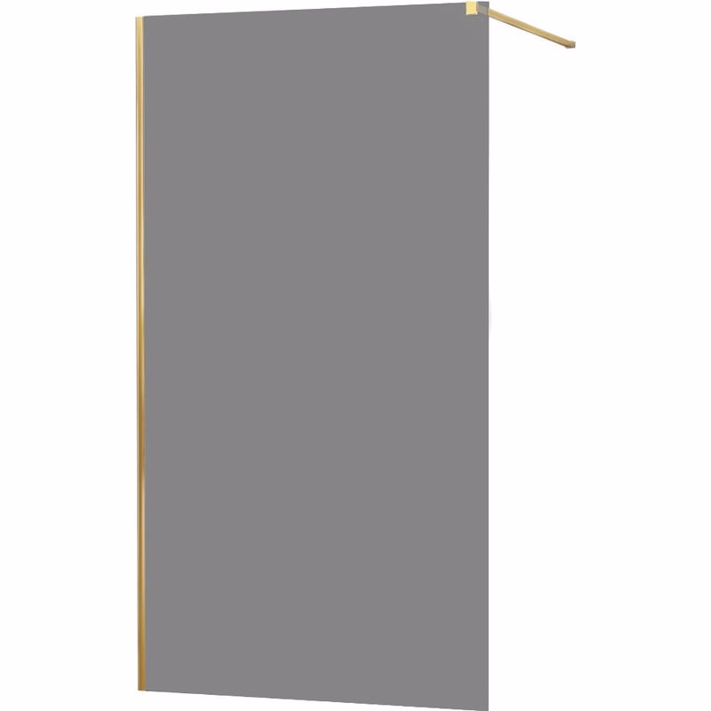 MEXEN/S - KIOTO Sprchová zástena WALK-IN 100x200 cm 8 mm, zlatá, dymové sklo 800-100-101-50-40