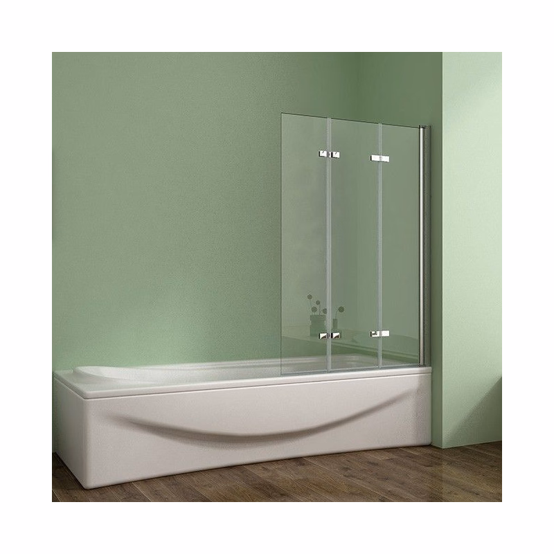 H K - Vaňová zástena S33 130x140cm - trojdielna sklopná, číre sklo SE-S33-130
