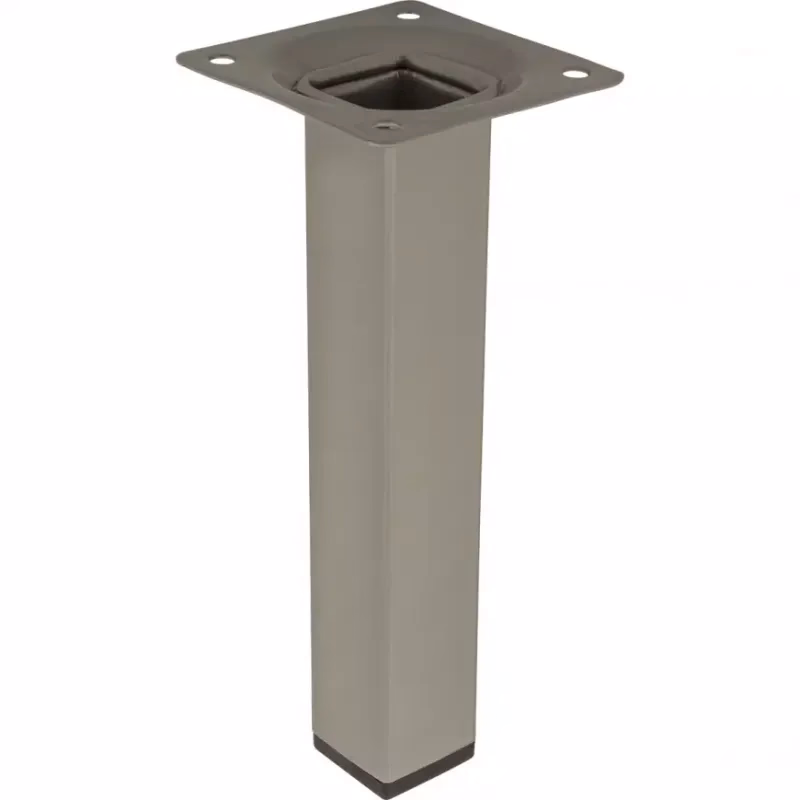 Štvorcová nábytková noha 15 cm šedá