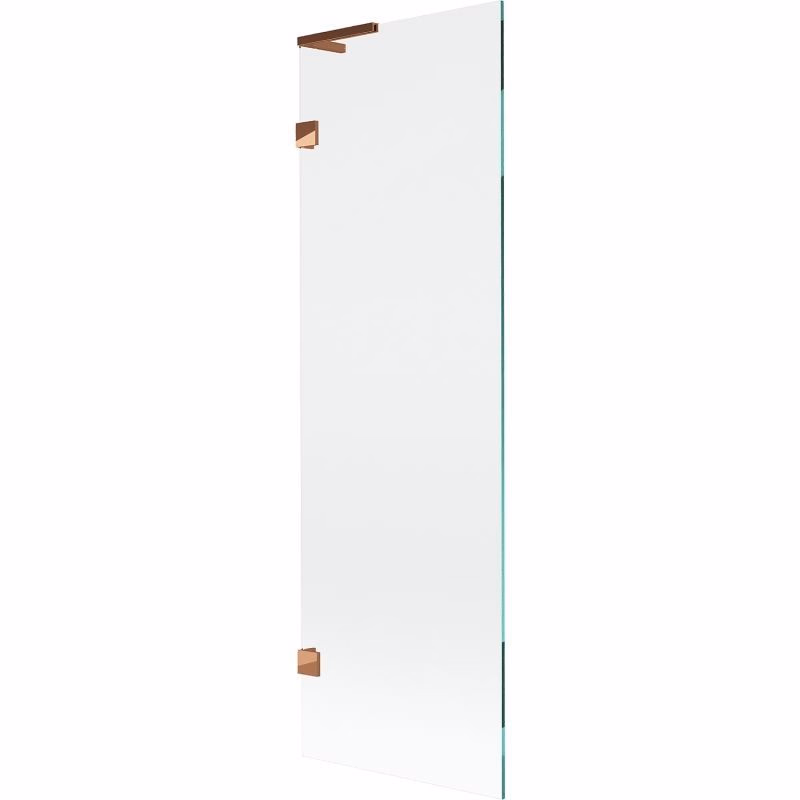 MEXEN/S - Lunar L vaňová zástena FIX 60 x 150, transparent, ružové zlato 897L-060-000-60-00