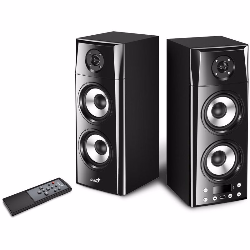 Genius SP-HF2800 BT, Reproduktory, 2.0, 60W, Bluetooth, TWS technológie, drevené, USB, diaľkové ovládanie, čierne