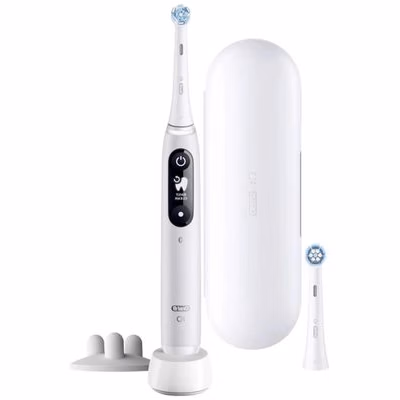 Oral-B iO Series 6s elektrická zubná kefka, časovač, tlakový senzor, 5 programov, aplikácia Oral-B, biela