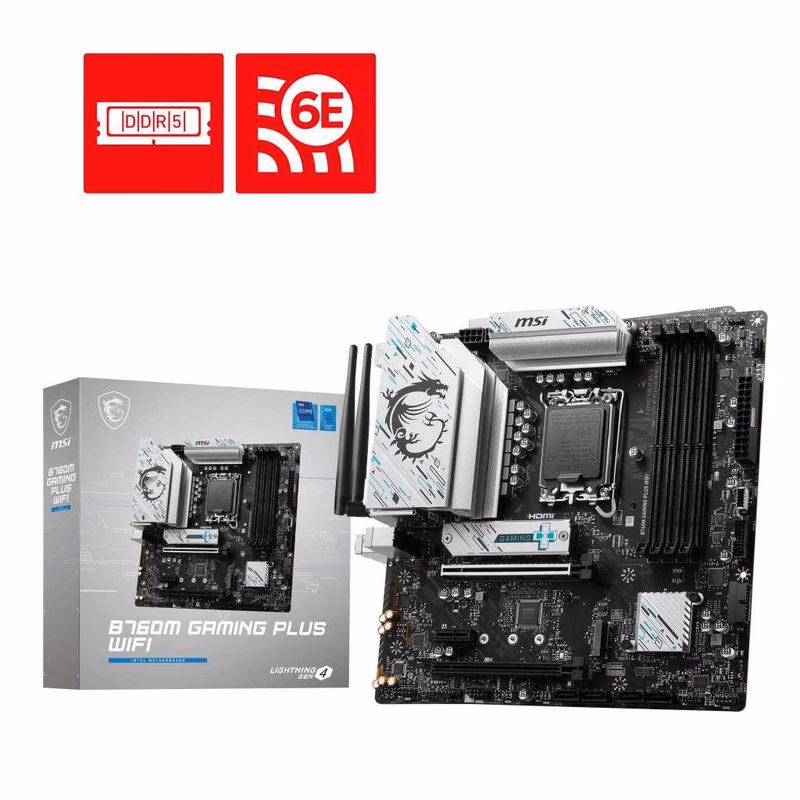 MSI MB Sc LGA1700 B760 GAMING PLUS WIFI, Intel B760, 4xDDR5, 2xDP, 2x HDMI, mATX