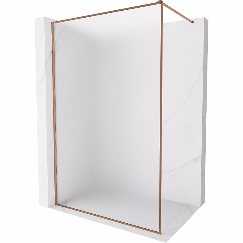 MEXEN/S - Kyoto-XF Sprchová zástena WALK-IN s rámom 80 x 202, dekor 10 mm, ružové zlato 800-080-104-60-30-X