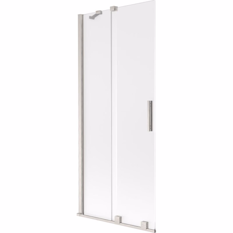 MEXEN/S - Velar dvojkrídlová posuvná vaňová zástena 85 x 150, dekor, nikel kartáčovaný 896-085-000-31-97