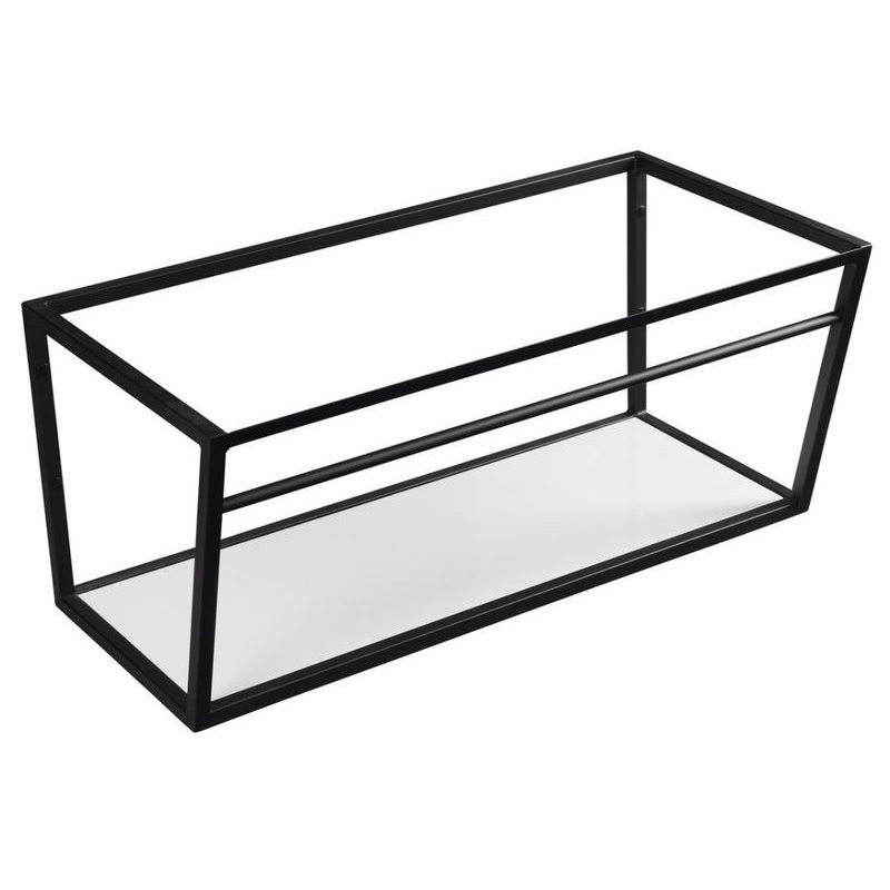 SAPHO - SKA konzola pod umývadlo/pod dosku 900x400x460, čierna mat, s bielou MDF policou SKA103