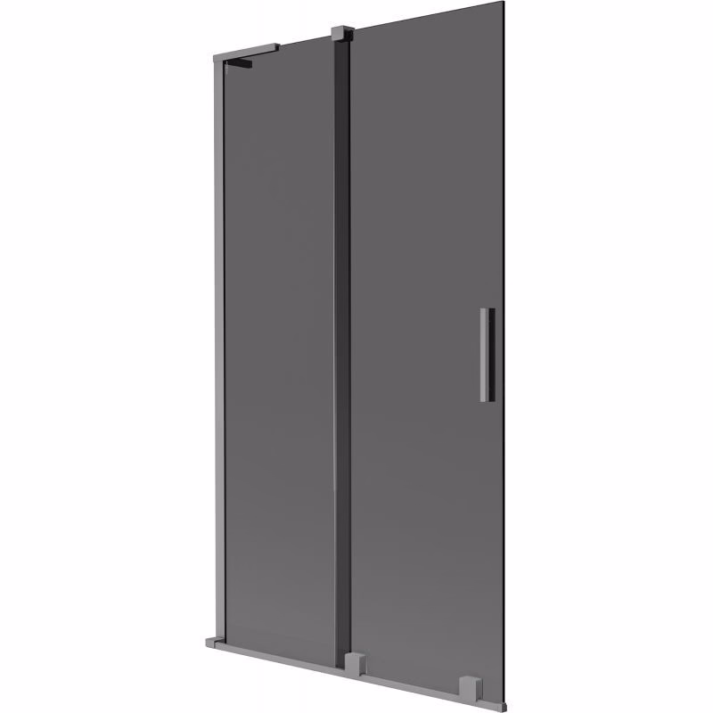 MEXEN/S - Velar L dvojkrídlová posuvná vaňová zástena 100 x 150, grafit, grafit metal 896-100-003-41-95