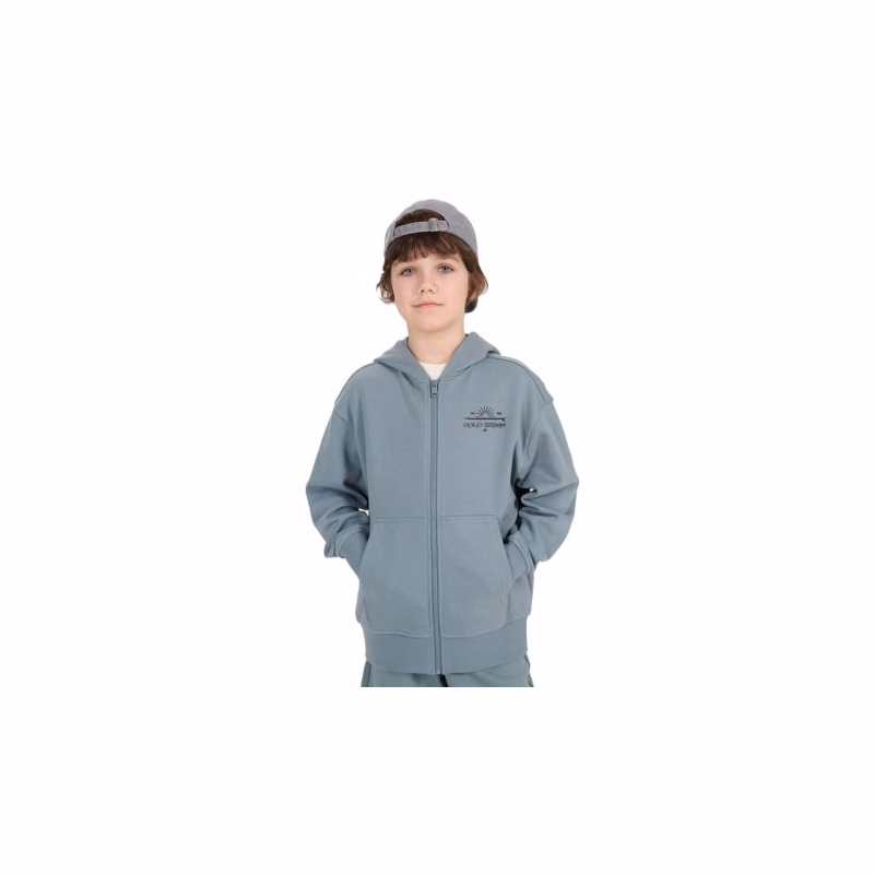 Chlapčenská mikina so zipsom 4F JUNIOR SWEATSHIRT-JWSS25TSWSM1522-46S-TURQUISE