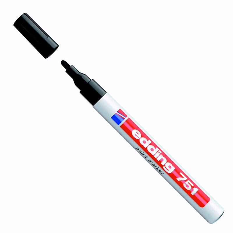 Popisovač Edding 751 lakový čierny valcový hrot 1-2mm