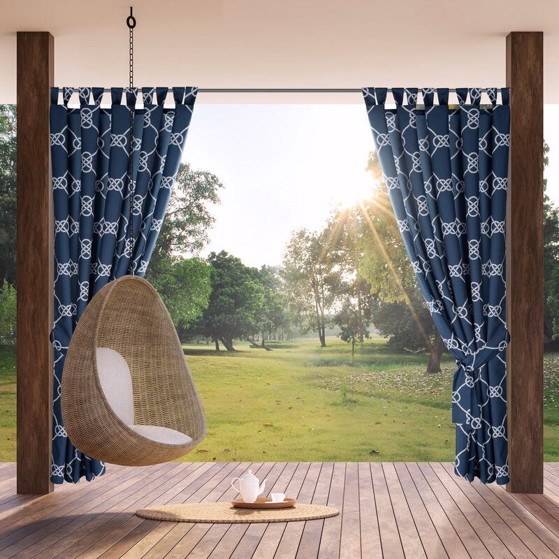 ArtFir Záves na terasu GARDEN 14 PU | tmavomodrá/biela 155 x 220 cm