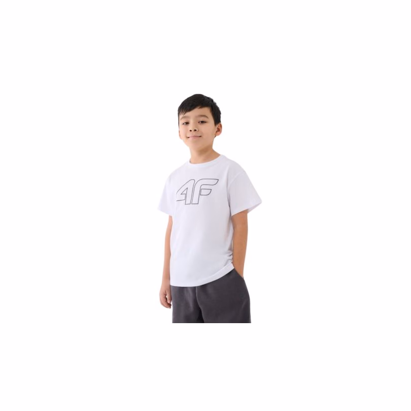 Chlapčenské tričko s krátkym rukávom 4F JUNIOR TSHIRT M2331-10S-WHITE