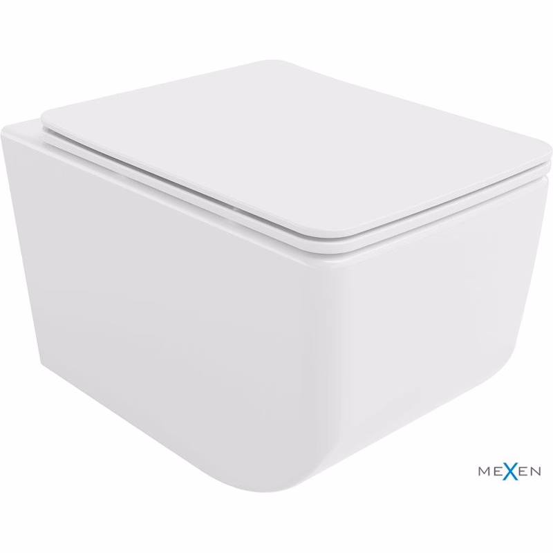 MEXEN - Vera závesná WC misa Rimless vrátane sedátka s slow-slim, Duroplast, biela 30164000
