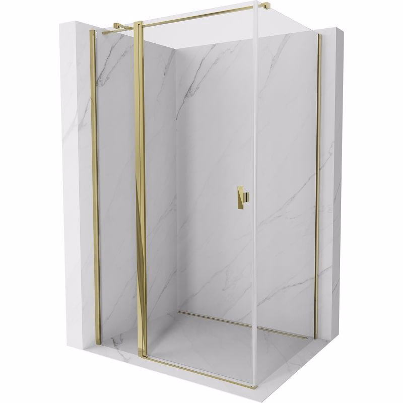 MEXEN/S - Mist T sprchovací kút dvere krídlové 90 x 85, transparent, zlato 8A4T-090-085-50-00