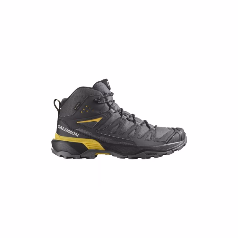Pánska členková turistická obuv SALOMON X Ultra 360 Mid GTX M castlerock black spicy mustard