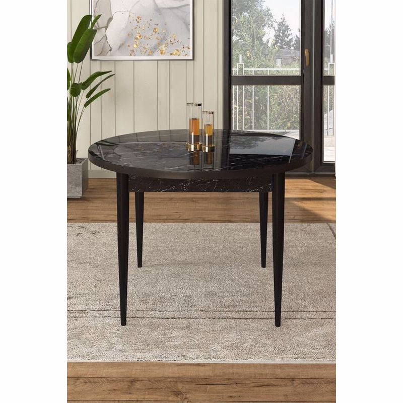 Jedálenský stôl Rox - Black Marble, Black
