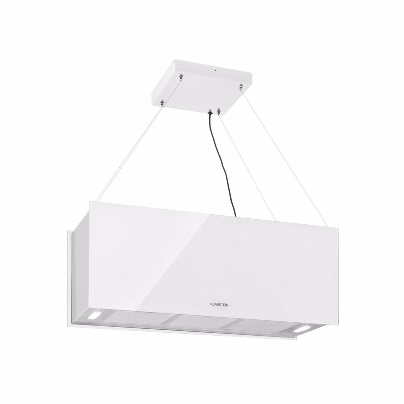 Klarstein Kronleuchter XL, digestor, 90 cm, ostrovčekový, 577 m³/h, dotykové ovládanie, LED, biely