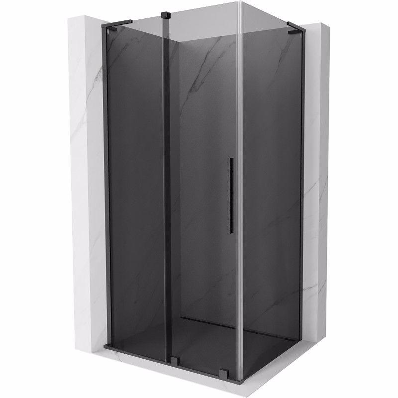 MEXEN/S - Velar L sprchovací kút, posuvné dvere 110 x 70, grafit, grafit kartáčovaná 871-110-070-43-66