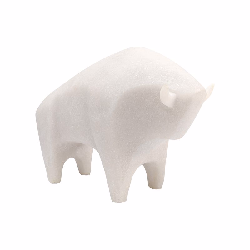 Bull soška biela 21 cm