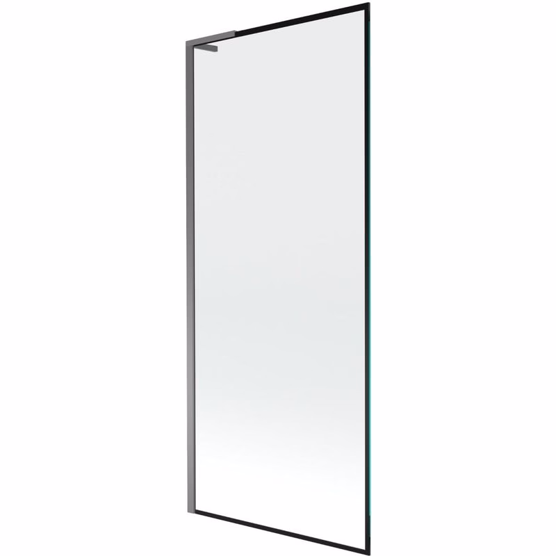 MEXEN/S - Next L vaňová zástena FIX 80 x 150, čierna vzor, grafit metal 895-080-000-03-70-95
