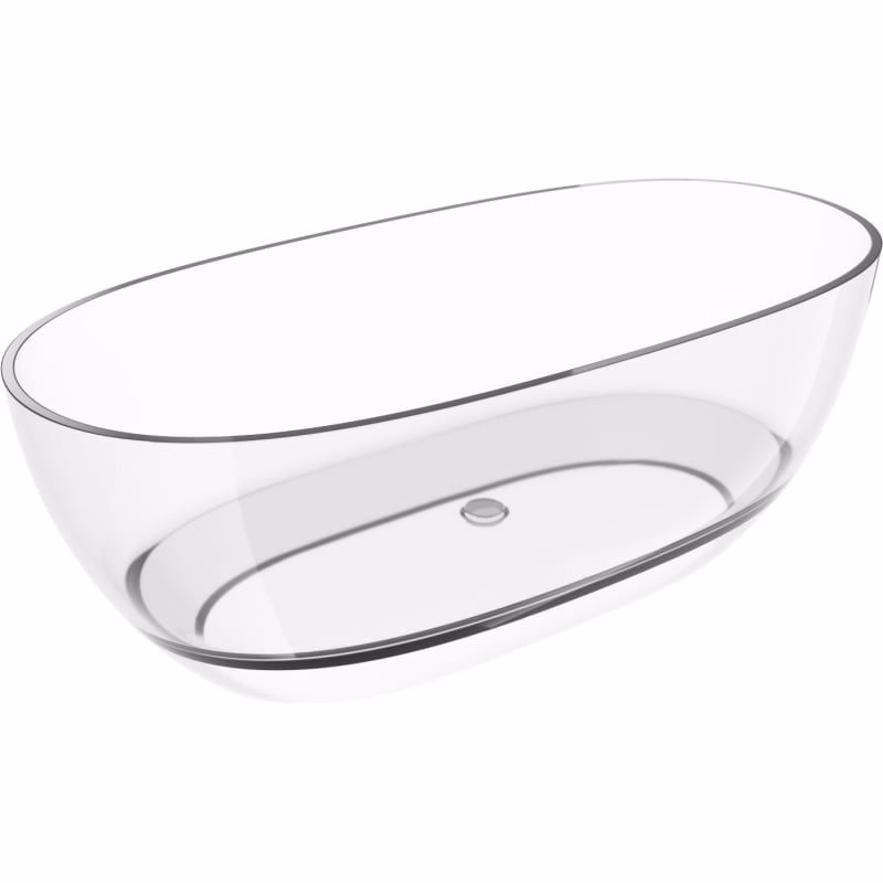MEXEN - Pure clear voľne stojaca vaňa transparentná 170 x 80, korok chróm 58071708008